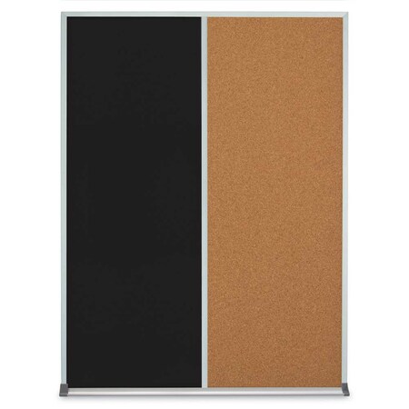 United Visual Products Single Door Radius Plus Corkboard, 36"X, UV8002PLUS-SATIN-CLOUD UV8002PLUS-SATIN-CLOUD